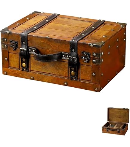 Amazon.com: XJJUN Vintage Suitcase Vintage Wooden Box, Square